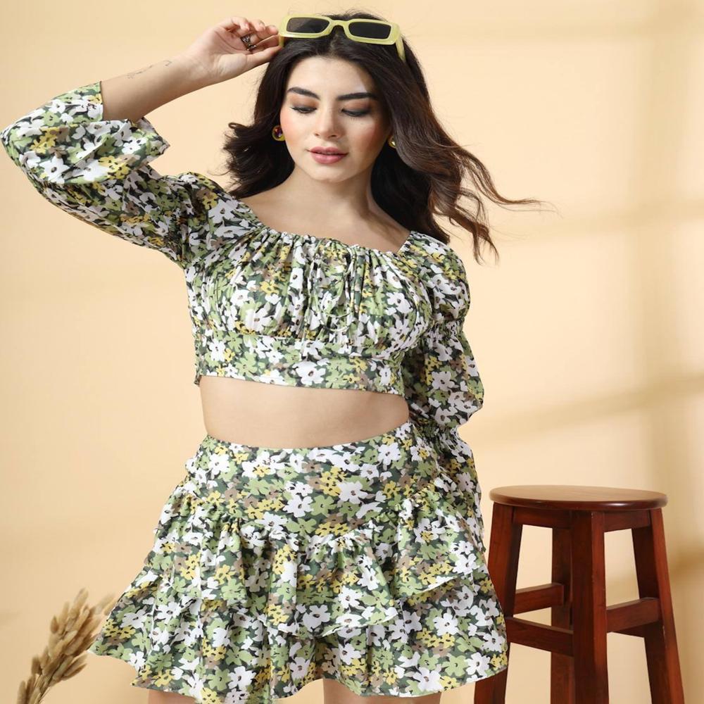 Floral Print Crop Top