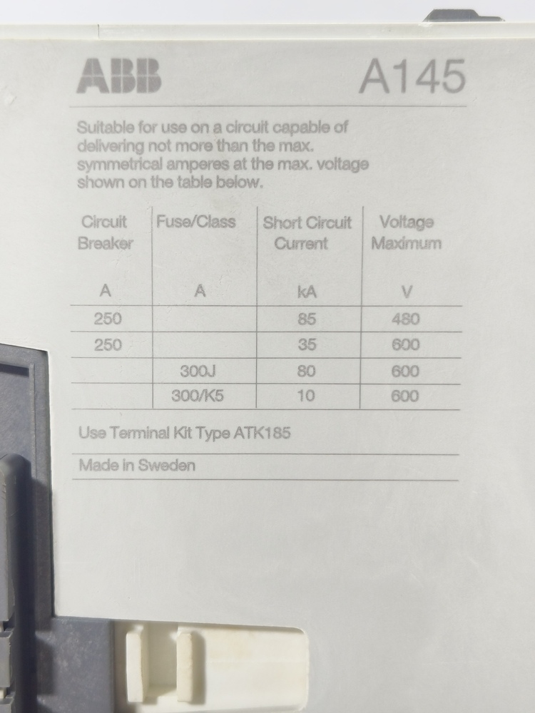 Abb Contactor A 145-30 - Application: General Purpose