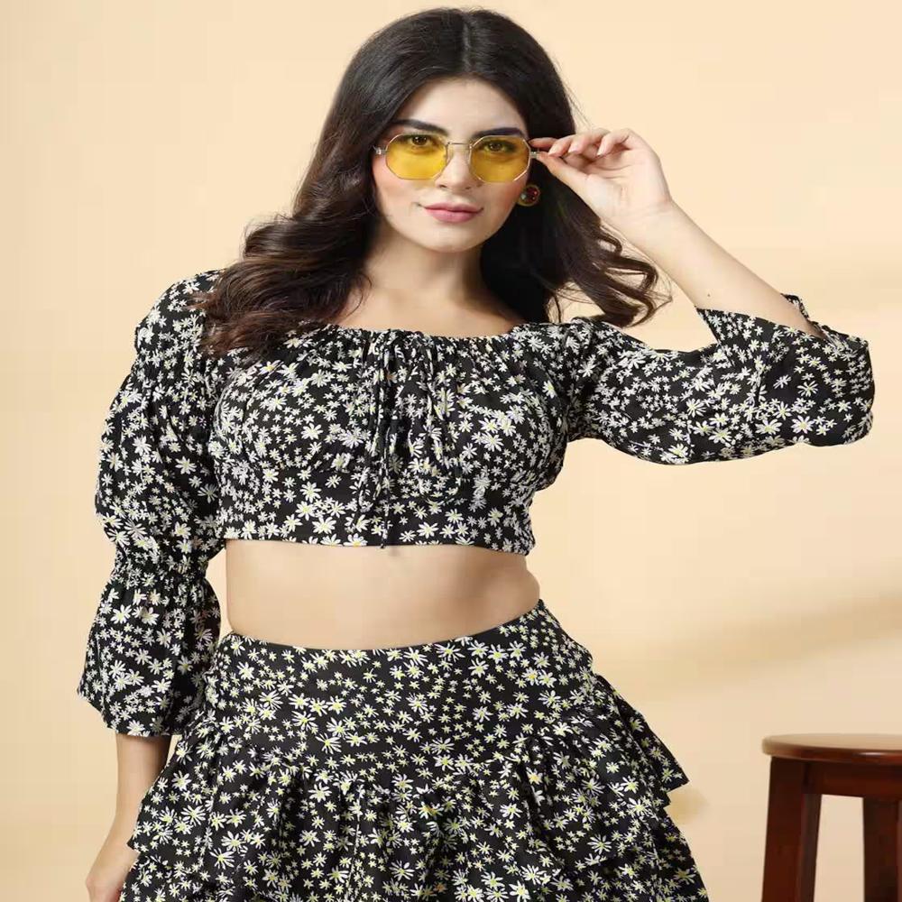 Women Crop Top - Color: Black