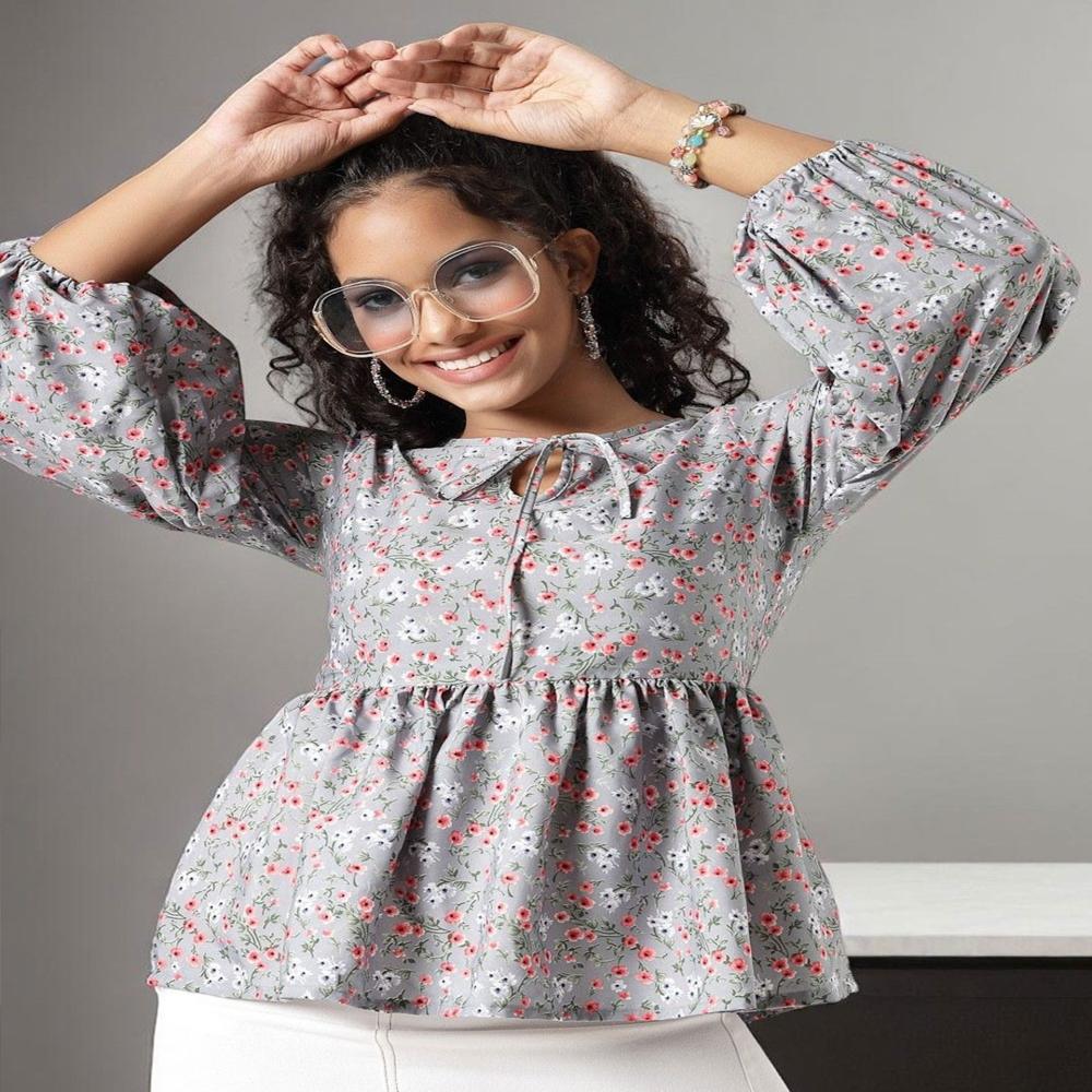 Floral Print Peplum Top