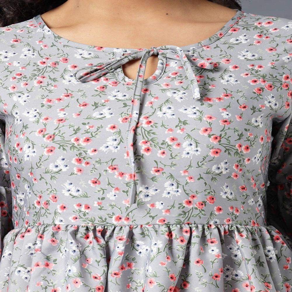 Floral Print Peplum Top