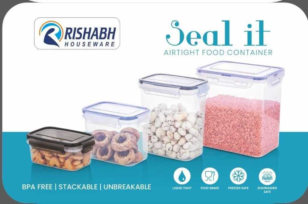 500 Ml Airtight Plastic Containers - Color: Transparent