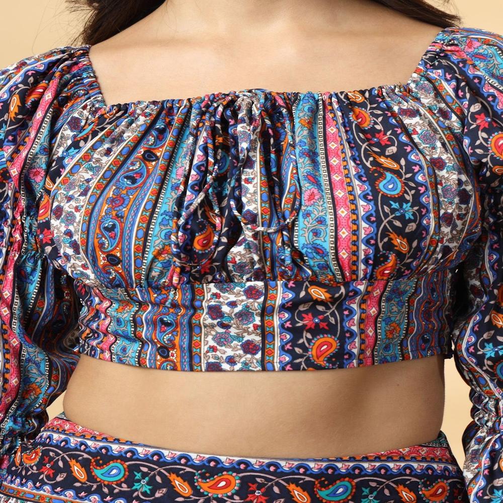 Bell Sleeve Bardot Crop Top