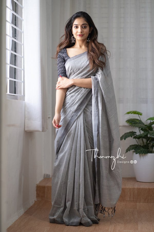 Khadi Saree - Color: Gray