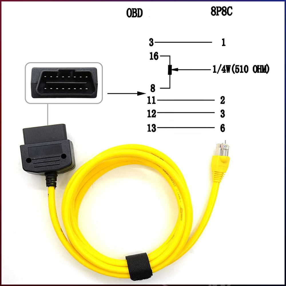 Bmw Enet Cable - Color: Yellow