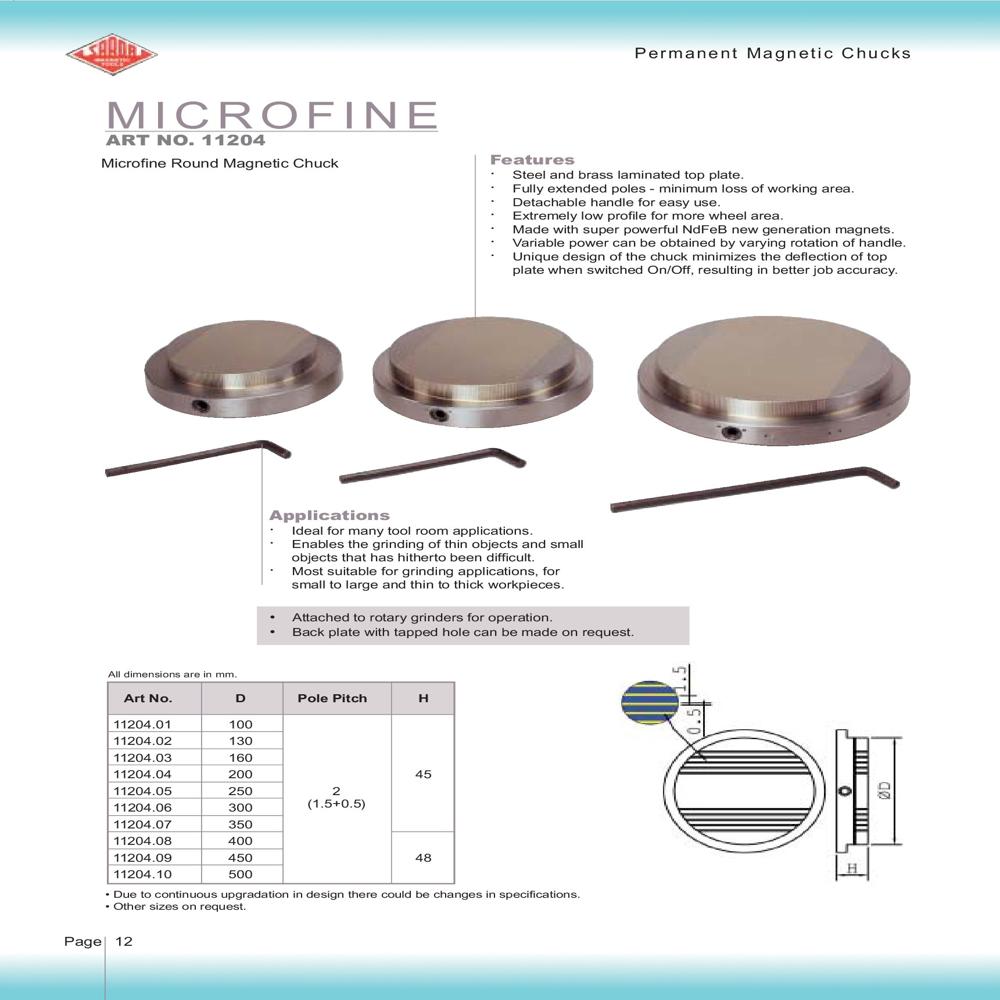 MICROFINE-R Microfine Round Magnetic Chuck