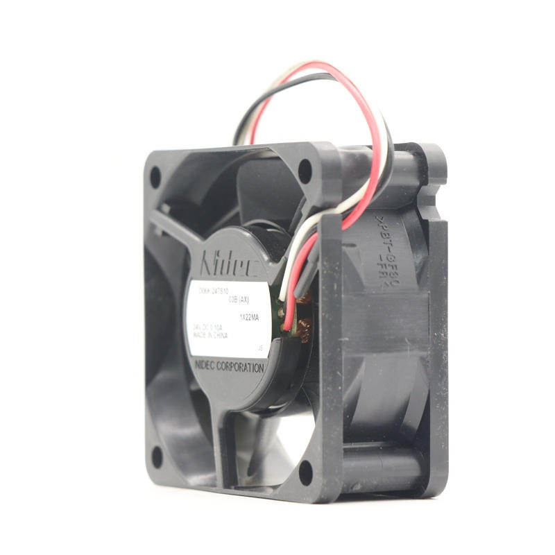 Nidec D06K-24TS10 60*60*25mm 24V DC 0.1A Ball Bearing Cabinet Axial Cooling Fan