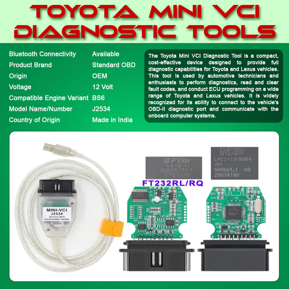 Toyota Mini Vci - Dimension (L*w*h): 17*10*4  Centimeter (Cm)