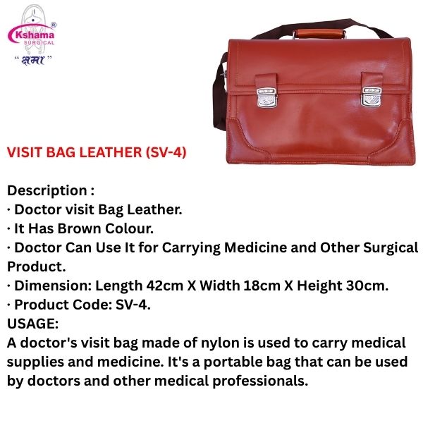 Visit Bag Leather I Easy To Caring Medicine (1 Pcs) - Color: Brown