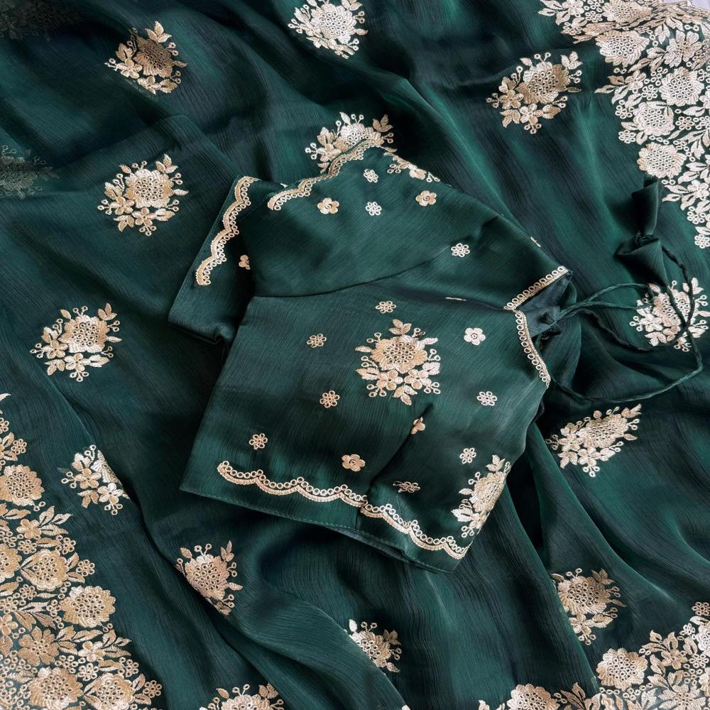 Exclusive Designer Saree - Color: B Green