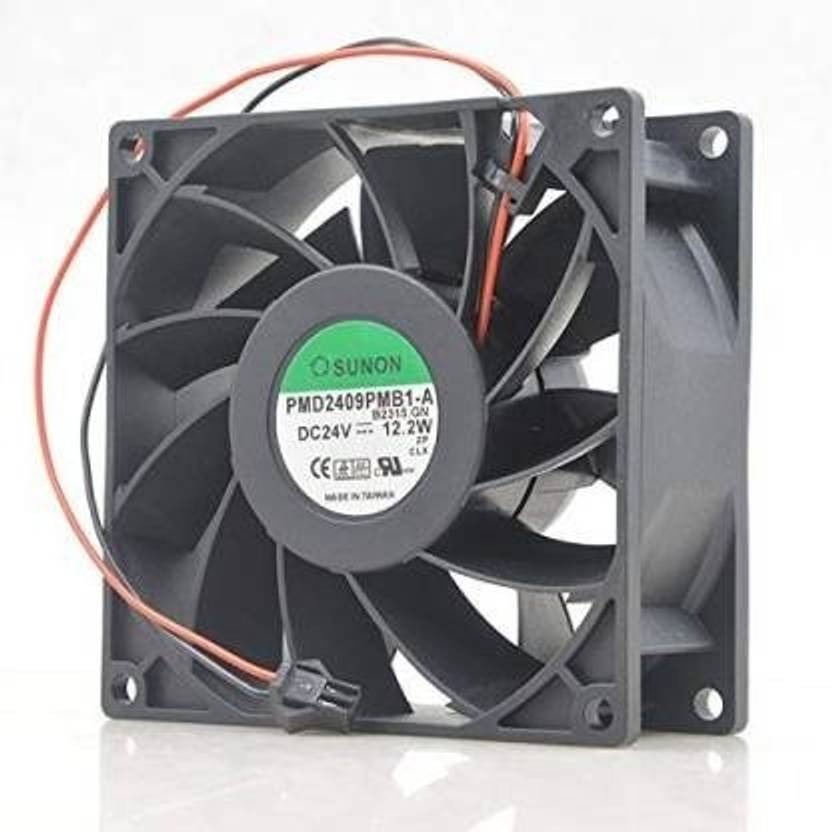 SUNON PMD2409PMB1-A Axial Fan 24V-12.2W DC Air Cooling Fan 9238mm 2Wire Fan with Heat Sinks All in one Cooler  (Black)