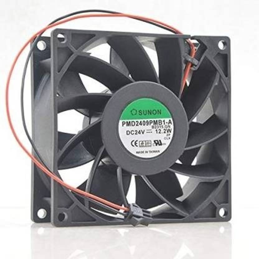SUNON PMD2409PMB1-A Axial Fan 24V-12.2W DC Air Cooling Fan 9238mm 2Wire Fan with Heat Sinks All in one Cooler  (Black)
