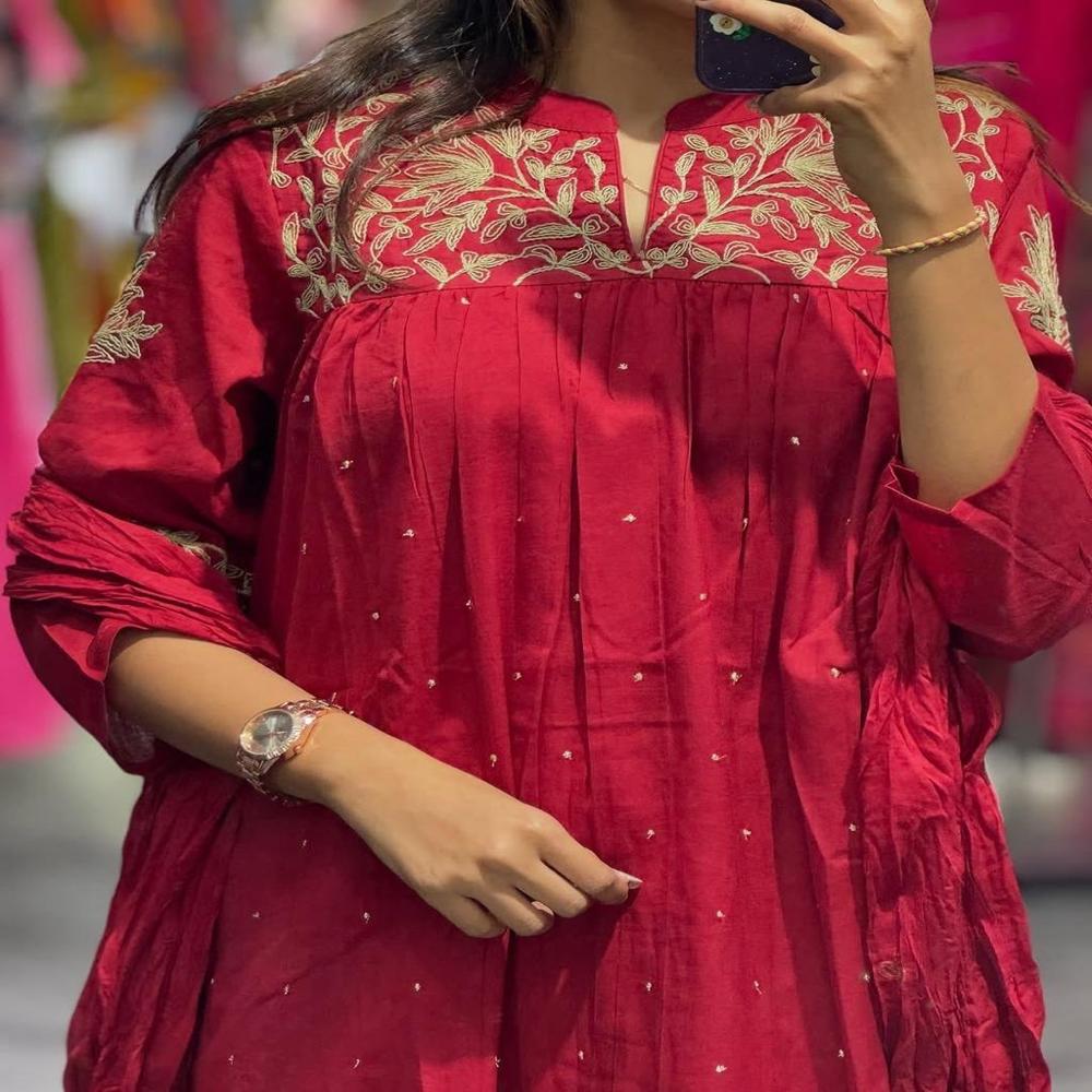 Anarkali Kurta Set - Color: Pink