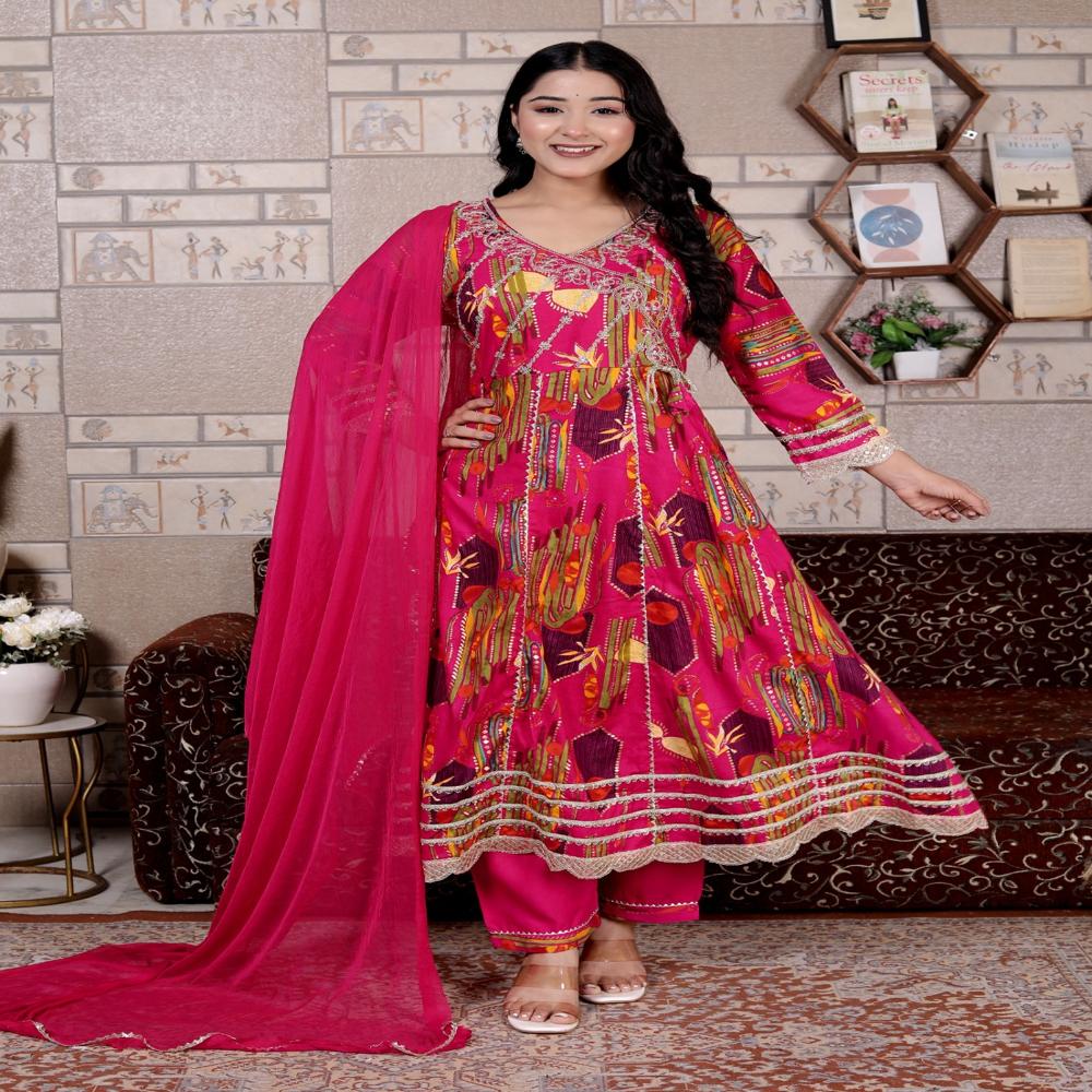 Women Anarkali Set - Color: Multi Color