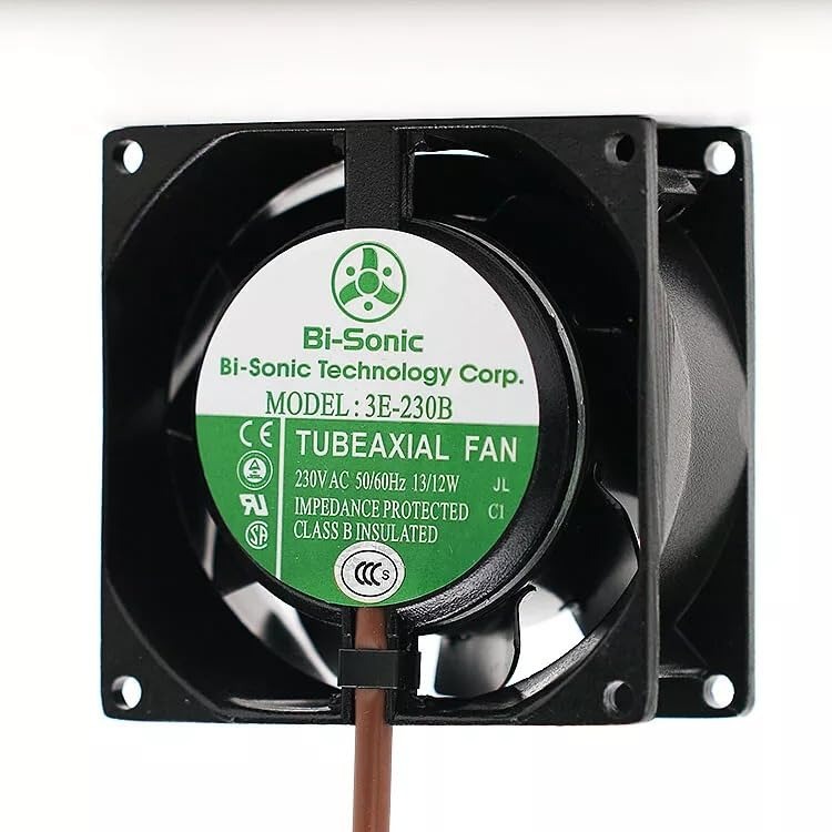 Bi-Sonic 3E-230B Axial Fan 230V-50/60Hz 13/12W DC Brushless Air Cooling Fan 2700 RPM 80 * 80 * 38mm 2Wire (Metal)