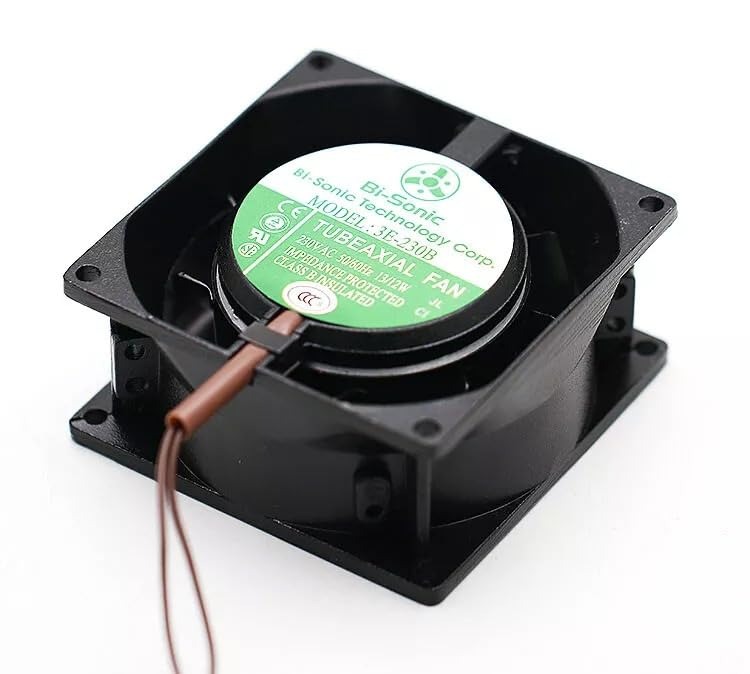 Bi-Sonic 3E-230B Axial Fan 230V-50/60Hz 13/12W DC Brushless Air Cooling Fan 2700 RPM 80 * 80 * 38mm 2Wire (Metal)