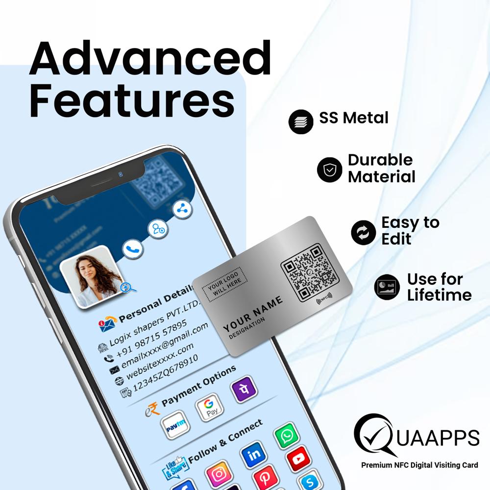 Silver Metal NFC Business Card