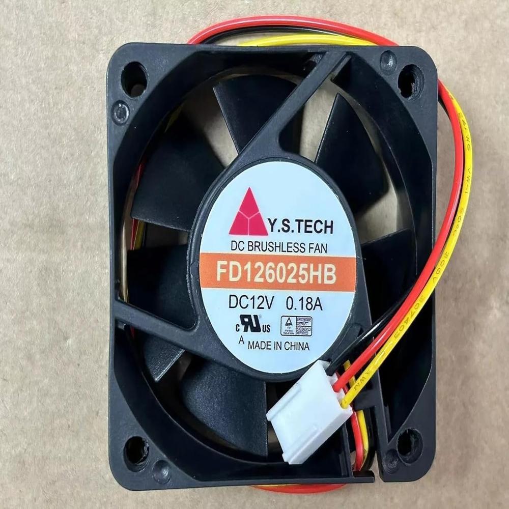 Y.S.TECH FD126025HB Axial Fan 12V-0.18A DC Brushless Air Cooling Fan 3500 RPM 60 * 60 * 25mm 3Wire