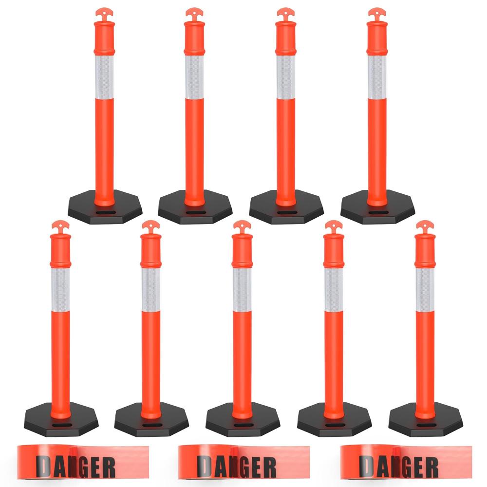 Plastic Bollard - Color: Orange & White