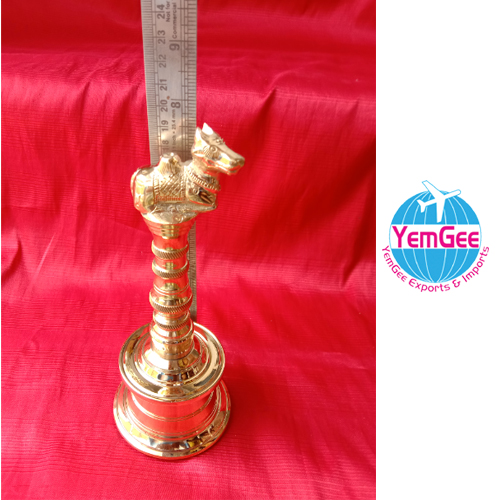 Hand Bell - High-quality Brass, Various Sizes 0.750-1.5 Kgs, Elegant Golden Hue, Ideal For Pooja & Religious Rituals, Warranty Included