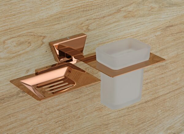 Ar-509 Soap Dish - Tumbler Holder - Color: Rose Gold
