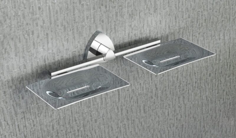 D-704 Brass Double Soap Dish - Color: Silver