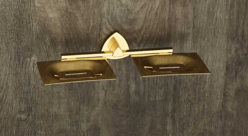 D-704 Gold Double Soap Dish - Color: Golden
