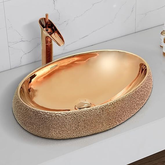 EQTT-027 Rose Gold Oval Countertop Basin
