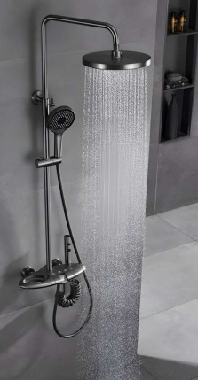 XY-110 Thermostatic Gray Rain Shower System
