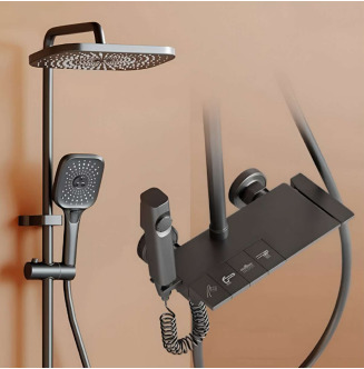 Xy-117 Rainfall Modular Shower Panel - Color: Black