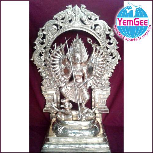 Panchaloha Kali Durga Statue - Color: Golden