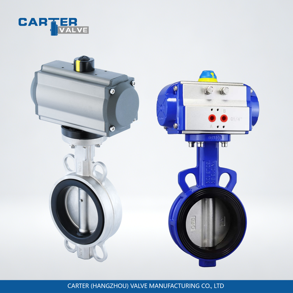 Pneumatic Butterfly Valve / Wafer Butterfly Valve, Stainless Steel, Wafer, Pneumatic Actuated, Soft Seated Structure, Water/Oil/Gas, API 609 Standard