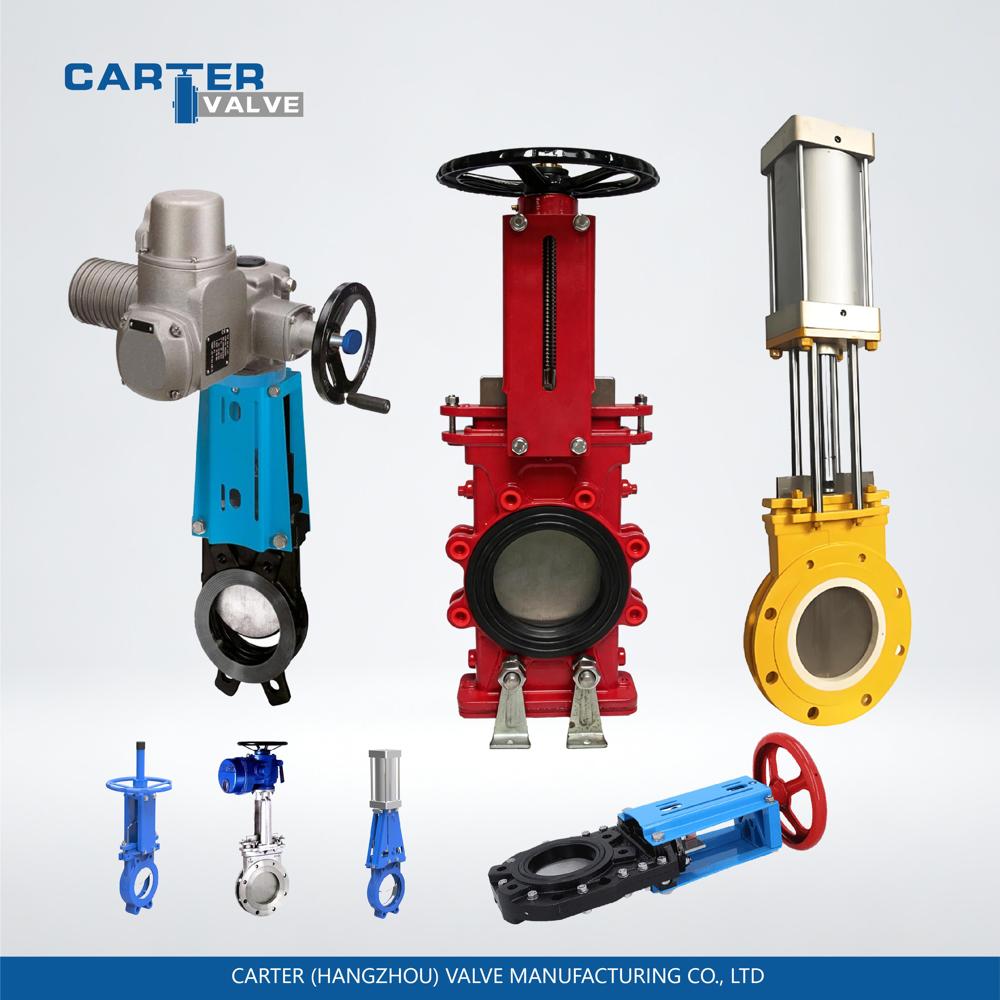 Knife Gate Valve / Slurry Knife Gate Valve, Ductile Iron, Wafer, Pneumatic Actuated, Knife Gate Structure, Slurry/Wastewater, MSS SP-81 Standard