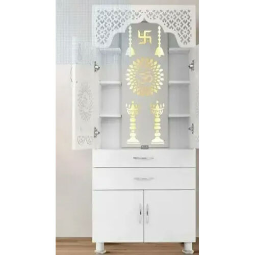 Designer Wooden Temple With LED Light