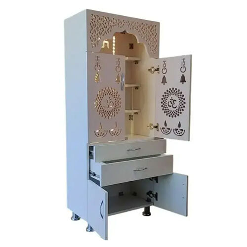 White Home Temple With Branded Led Lights And Hydraulic Doors - Features: High Quality