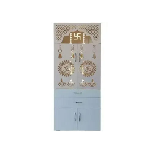 White Home Temple With Branded Led Lights And Hydraulic Doors - Features: High Quality