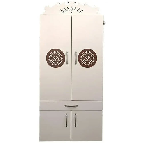Wooden Temple With Doors Pooja Mandir For Home 60X130 Cm(O) - Color: Multicolor