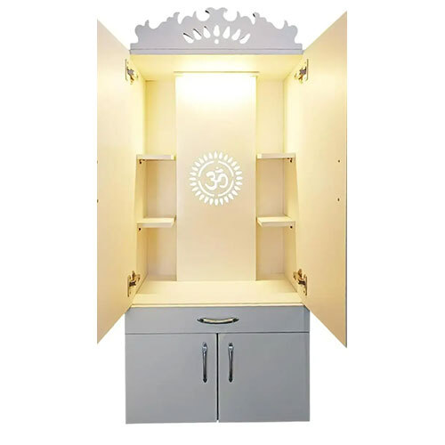 Wooden Temple with Doors Pooja Mandir for Home 60x130 CM(O)