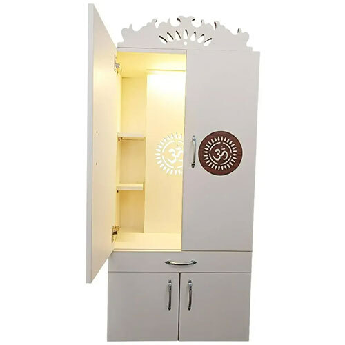 Wooden Temple with Doors Pooja Mandir for Home 60x130 CM(O)