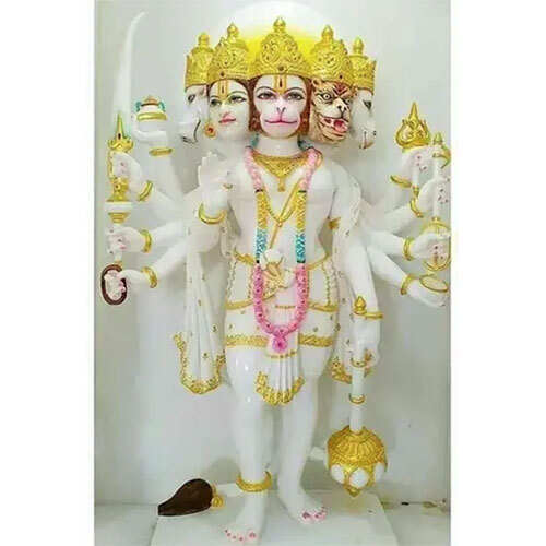 Panch Mukhi Hanuman In Marble - Color: White