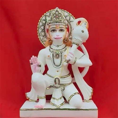 Hanuman Jii In Pure Marble - Color: White