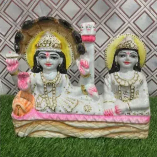 Vishnu Laxmi Ji In Marble - Color: White