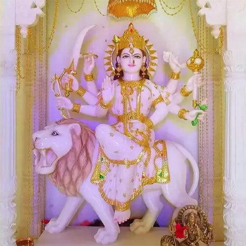 White And Golden Work Maa Durga - Features: High Quality