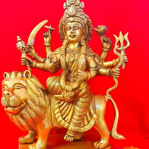 1ft Durga Statue In Brass