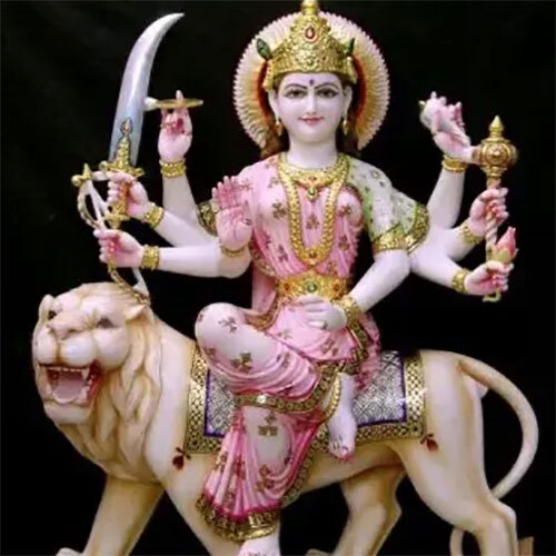 Durgaa Mata In Marble - Color: Multicolor
