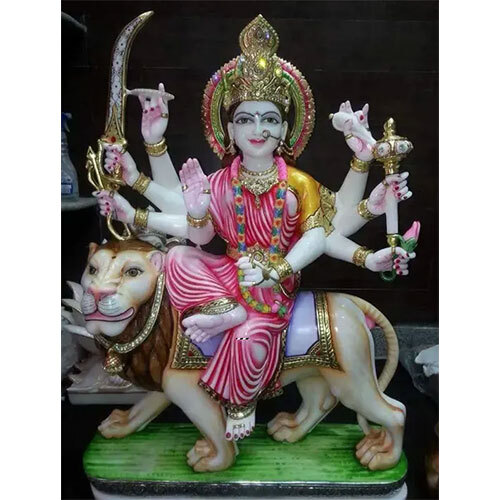 Multicolor Maa Durga In Marble - Features: High Quality