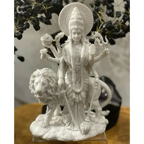 Pure White Marble Durga Jii - Features: High Quality