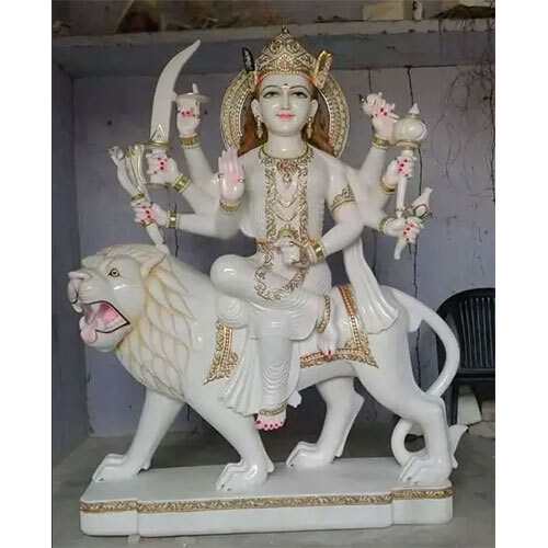 White And Golden Work Maa Durgaa - Features: High Quality