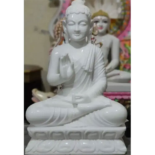 Buddha In Pure White Marble - Features: High Quality