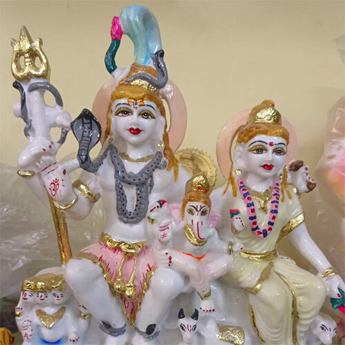 12 Inch Shiv Parivar In Dust Marble